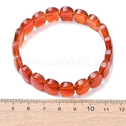 Dyed & Heated Natural Carnelian Faceted Beaded Stretch Bracelets for Women&nbsp;BJEW-K251-07O