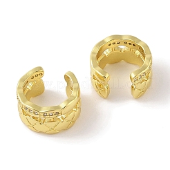 Brass Micro Pave Clear Cubic Zirconia Cuff Earrings for Women&nbsp;EJEW-I305-29G