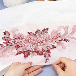 Flower Blossom Sequin Appliques&nbsp;DIY-WH0407-01