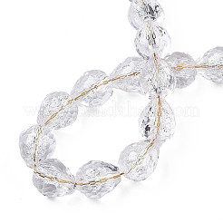 Transparent Crackle Glass Beads Strands&nbsp;X-GLAA-N051-04