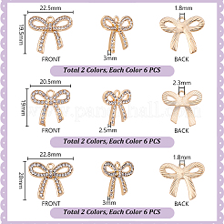36Pcs 6 Styles Zinc Alloy Crystal Rhinestone Pendants&nbsp;FIND-PH0024-78