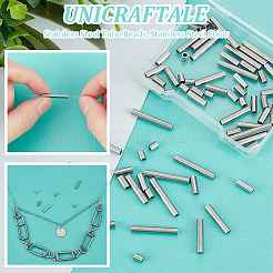 72Pcs 6 Style 304 Stainless Steel Tube Beads&nbsp;STAS-UN0053-13