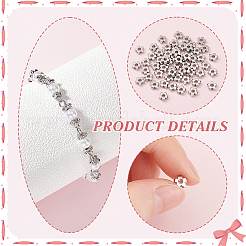 60Pcs 304 Stainless Steel Beads&nbsp;STAS-UN0061-04