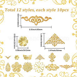 120Pcs 12 Styles Iron & Alloy Filigree Chandelier Component Links&nbsp;FIND-SC0017-07