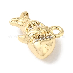 Brass Micro Pave Clear Cubic Zirconia Pendants&nbsp;KK-U013-04G