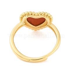 Heart Natural Gemstone Adjustable Rings&nbsp;RJEW-Q817-05G