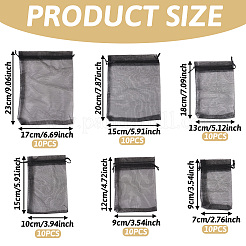 60Pcs 6 Styles Organza Bags Jewellery Storage Pouches Wedding Favour Party Mesh Drawstring Gift&nbsp;OP-TA0001-06