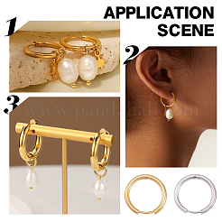 20Pcs 2 Colors 202 Stainless Steel Huggie Hoop Earrings&nbsp;EJEW-BBC0002-35
