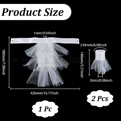 1Set Polyester Detachable Tulle Ruffle Collar & Sleeves Set&nbsp;DIY-GA0002-71