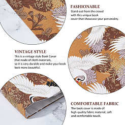 Rectangle with Crane Pattern Cloth Book Covers&nbsp;AJEW-WH0039-46
