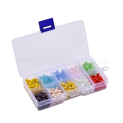 500Pcs 10 Style Opaque Solid Color & Electroplate Glass Beads&nbsp;EGLA-YW0001-20B