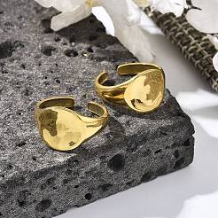 Round 304 Stainless Steel Open Cuff Rings for Women&nbsp;RJEW-M019-13G