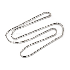 2MM 201 Stainless Steel Column Ball Chain Necklaces&nbsp;NJEW-C097-01P