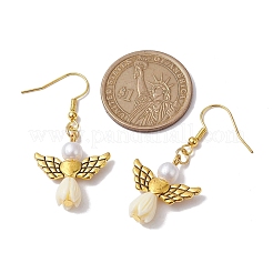 Angel Antique Golden Alloy & Resin Dangle Earrings&nbsp;EJEW-JE05686-06