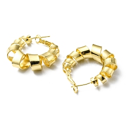 Rack Plating Brass Wrapped Hoop Earrings&nbsp;EJEW-D055-18G