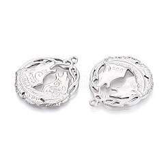 304 Stainless Steel Howling Wolf Pendants&nbsp;STAS-T067-36P