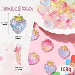 25Pcs 5 Colors Transparent Resin Fruit Decoden Cabochons&nbsp;RESI-CJ0004-16