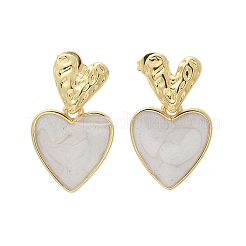 Brass Dangle Stud Earrings&nbsp;EJEW-F359-12G-02