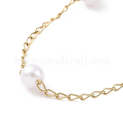 PVD Vacuum Plating 304 Stainless Steel Beaded Necklaces&nbsp;NJEW-E064-04G