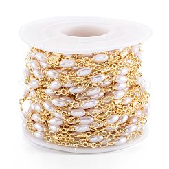 Handmade CCB Plastic Imitation Pearl Beaded Chains&nbsp;CHC-M021-29LG