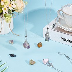 9Pcs 3 Styles Brass Macrame Pouch Braided Gemstone Holder Pendant Necklace Making&nbsp;NJEW-UN00001