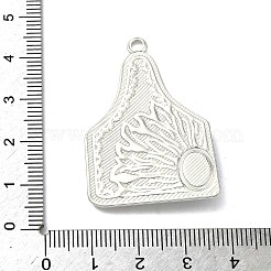 304 Stainless Steel with Dyed Synthetic Turquoise Pendants&nbsp;STAS-G374-05S-10