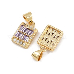 Brass Micro Pave Cubic Zirconia Charms&nbsp;KK-C132-06G