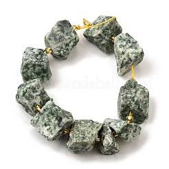 Raw Rough Natural Green Spot Jasper Beads Strands&nbsp;G-Z087-B16