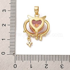Rack Plating Brass Cubic Zirconia Pendants&nbsp;KK-C037-09G