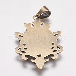 304 Stainless Steel Big Badge Pendants&nbsp;STAS-K171-28AB