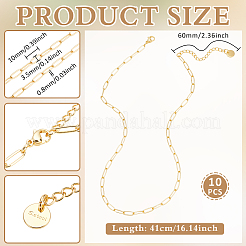 10Pcs 304 Stainless Steel Paperclip Chain Necklaces&nbsp;NJEW-UN0001-79