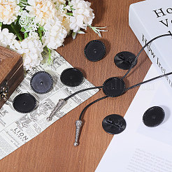 8Pcs Alloy Blank Bolo Tie Round Slider Pack&nbsp;FIND-CA0009-18EB
