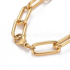 Ion Plating(IP) 304 Stainless Steel Paperclip Chain Bracelets&nbsp;BJEW-F412-02G