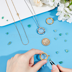 DIY Blank Flat Round 304 Stainless Steel Locket Pendant Necklace Making Kit&nbsp;DIY-UN0056-18