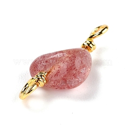 Natural Strawberry Quartz Links Connectors&nbsp;G-K316-02J-G-RS