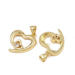 Brass Micro Pave Cubic Zirconia Pendants&nbsp;ZIRC-I367-03G