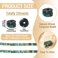 2 Strands Natural African Turquoise(Jasper) Beads Strands&nbsp;G-TA0003-41