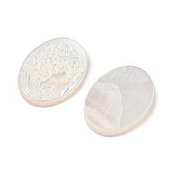 Natural White Shell Carved Cabochons&nbsp;SSHEL-I026-02A-02
