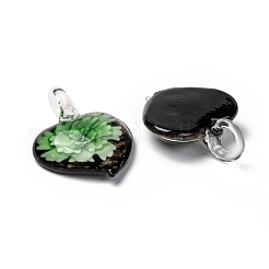 Handmade Gold Sand Lampwork Pendants&nbsp;LAMP-S059-6-B