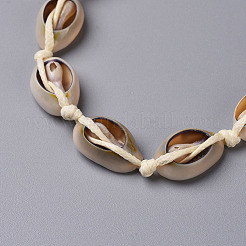 Cowrie Shell Choker Necklaces&nbsp;NJEW-JN02388-01