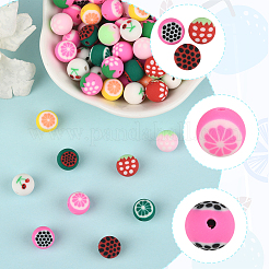 180Pcs 9 Colors Fruits Theme Handmade Polymer Clay Beads&nbsp;CLAY-PA0001-15
