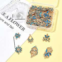 36Pcs 6 Styles Alloy Enamel Connector Charms&nbsp;FIND-FS0004-46C