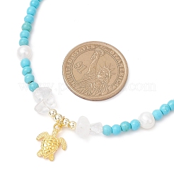 Summer Alloy Turtle Pendant Necklaces&nbsp;NJEW-JN05333