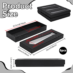Paper Cardboard Tie Storage Boxes with Visible Window&nbsp;CON-WH0107-63