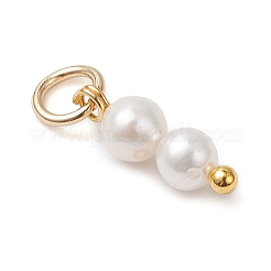 Natural Cultured Freshwater Pearl Round Beaded Charms&nbsp;PALLOY-JF04308