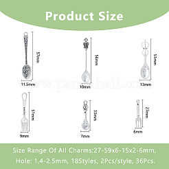 36pcs 18 styles Alloy Pendants&nbsp;FIND-DC0005-94