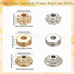 1400Pcs 3 Styles CCB Plastic Beads&nbsp;CCB-PA0001-12