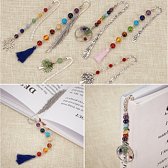 6Pcs 6 Style Tibetan Style Alloy Pendants Bookmarks&nbsp;AJEW-CA0002-38