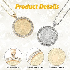 10Pcs Flat Round Alloy Rhinestone Pendant Cabochon Settings&nbsp;ALRI-YW0001-32KCG