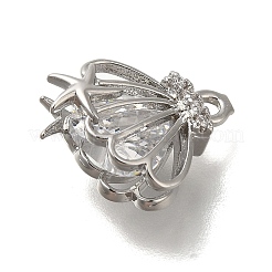 Rack Plating Brass Micro Pave Cubic Zirconia Charms&nbsp;KK-M014-08P